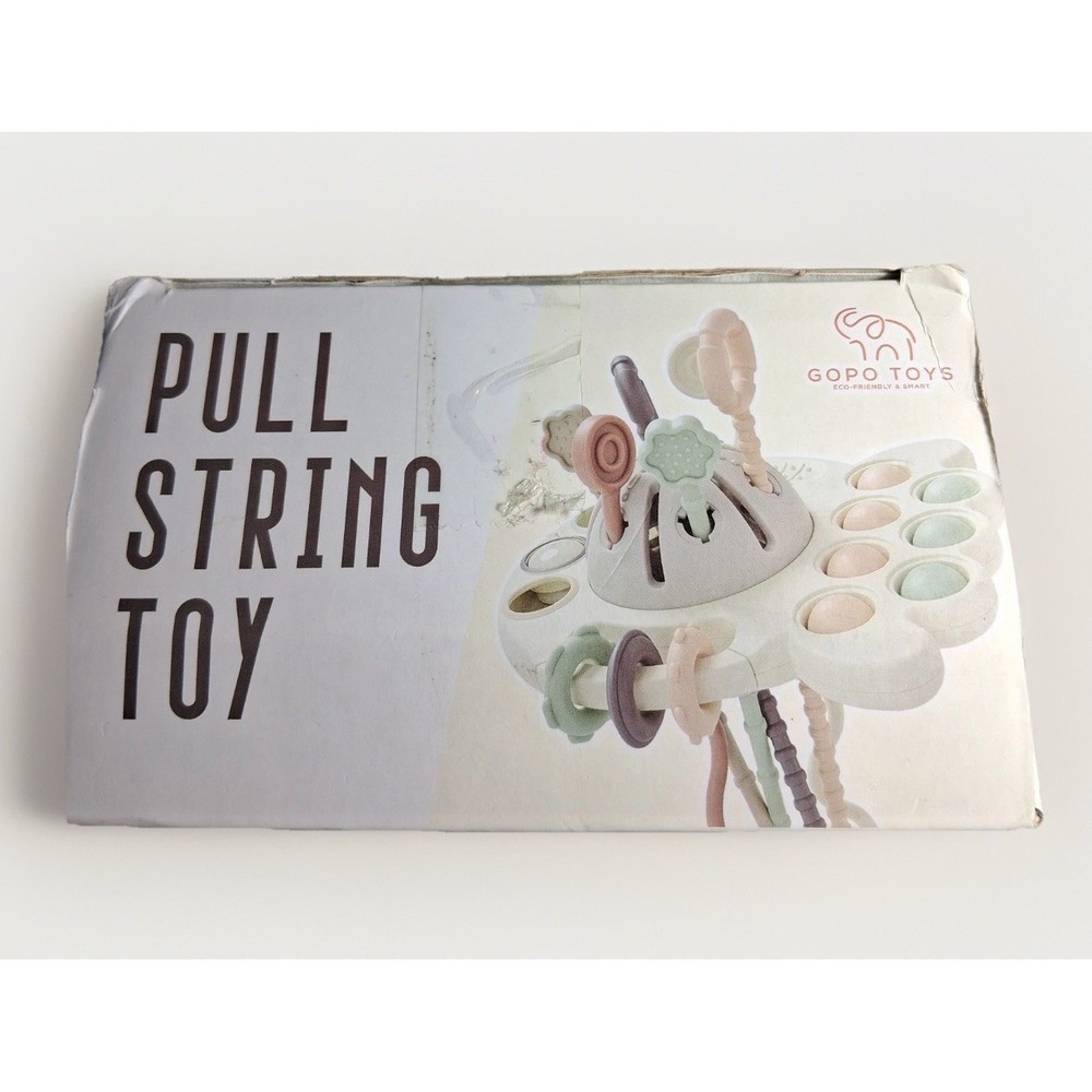 GOPO TOYS Pull String Sensory Toy Montessori Fine Motor Skills 18M+ Pastel UFO